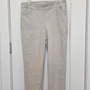 Khaki Slim-Leg Capris